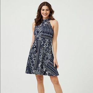 LE Chateau Ornamental Print Stretch Dress Size XXS